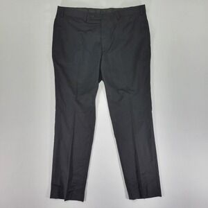 Calvin Klein Men's Dress Pant Trousers Black Twill Poly Blend Size 38‎ x 30 SLIM